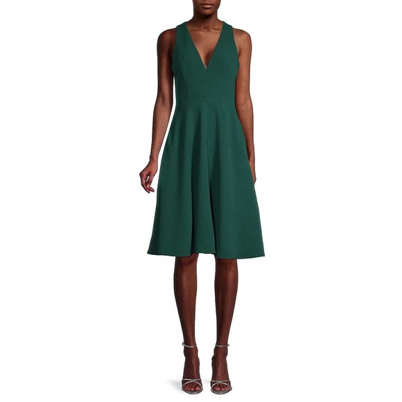 Dress the Population Dresses & Skirts - Dress the Population Catalina Fit &‎ Flare Dress Pine Green Medium NWT s